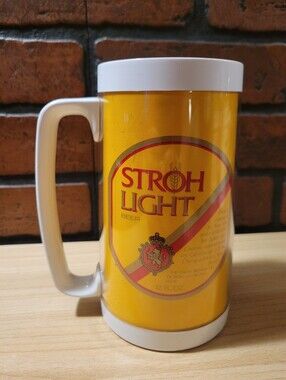 Vintage Thermo-Serv Stroh Light Beer Plastic Mug